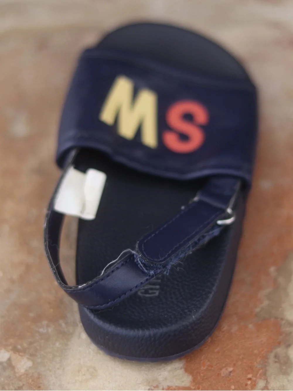 Gymboree Navy Slide Sandals with Colorful Lettering